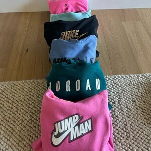 Jordan Kids Sweatshirts in Pink, Black, Blue, and Green